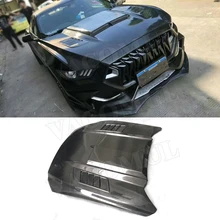 Углеродное волокно автомобиля передний капот Чехлы бампер двигателя украшения для шляпки планки для Ford Mustang Coupe трансформер 2 двери