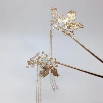 

New national style ancient costume headdress Japan and South Korea accessories tassel hair accessories Hanfu hair crown