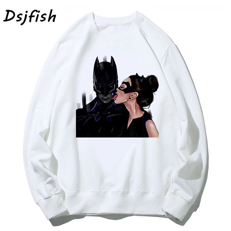Women/men hoodies Batman and Catwoman Kiss couple hoodie sweatshirt Fashion  funny cartoon female girl boy long sleeve streetwear|Hoodies & Sweatshirts|  - AliExpress