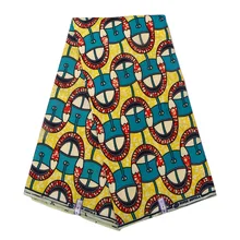 Анкара Африканский настоящий гарантированный воск печатная желтая ткань 6Yards \ Набор Новая голландская восковая ткань Последние поступления