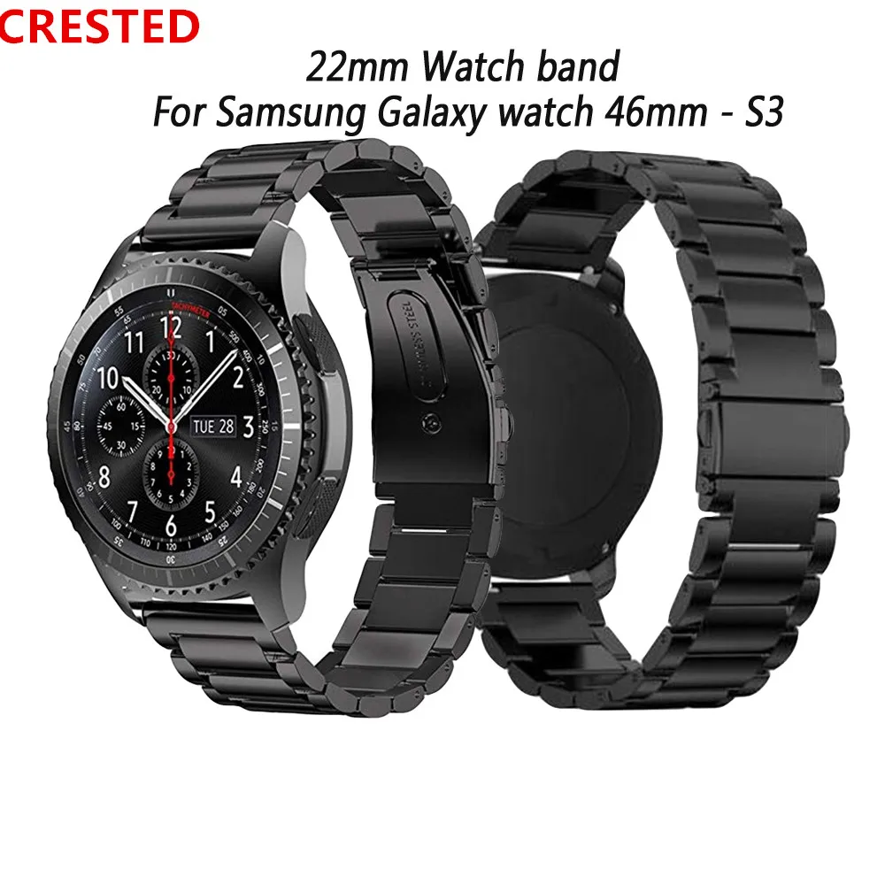 Для samsung Galaxy wacth 46 мм band gear S3 Frontier huawei watch gt ремешок amazfit xiomi correa браслет из нержавеющей стали 22 мм