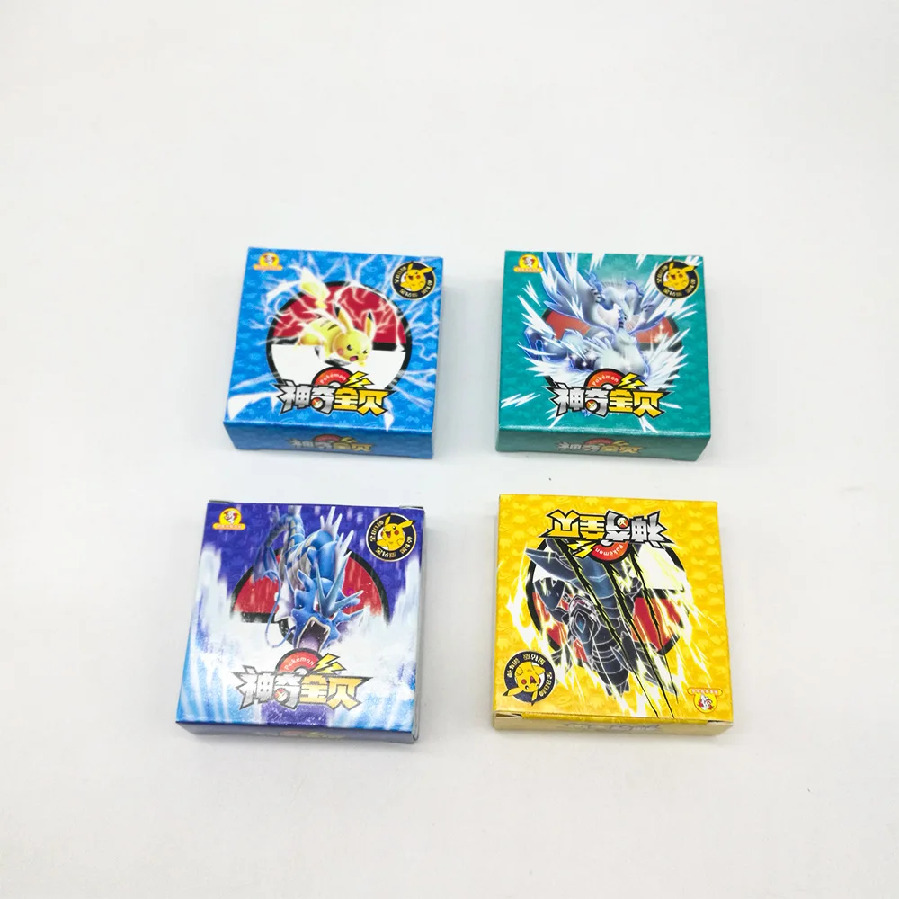 TAKARA TOMY игрушки 288 шт. блестящие Покемон круглые карты коллекции Пикачу флэш-карты 12 шт./кор. 24 коробки/набор Настольная игра для детей подарок