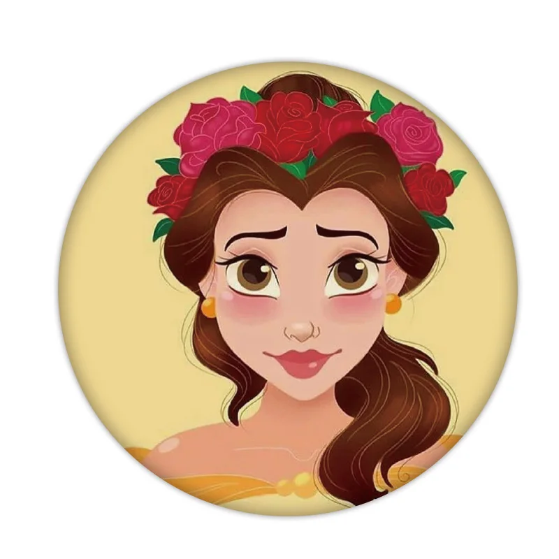 Синий 1PCS New Arrival Plastic Brooch Cinderella Aurora Bella Rapunzel Icon Badge Lovely Pin For Decoration On Backpack Clothes Scarf - Цвет: Синий