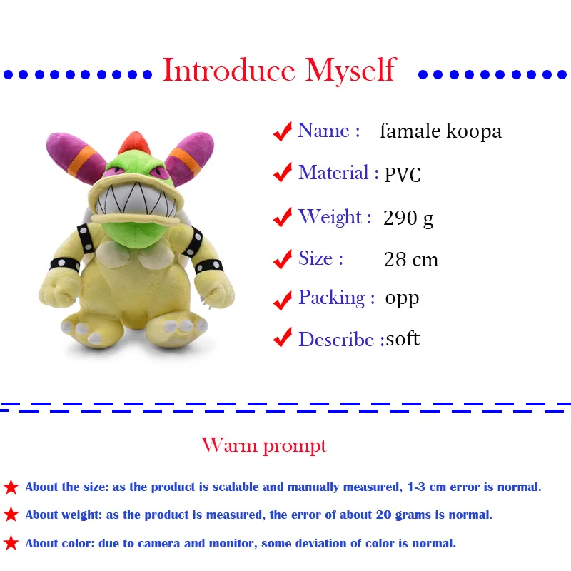 Стиль аниме мультфильм супер марио Famale король купа боузер темный Koopa Bone Kuba кукла плюшевая игрушка рождественский подарок для детей