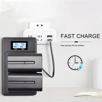 

WGC-DBKLP-E8-C WGC-NP-FW50-C Lcd Digital Display Charger Dual-slotCharger of Charging Electricity Battery Charger For Canon