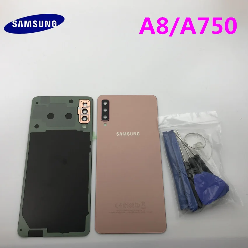 A8 чехол на заднюю панель батареи для samsung Galaxy A8 A750 A750F чехол на заднюю дверь батарейного отсека+ наклейка на заднюю панель