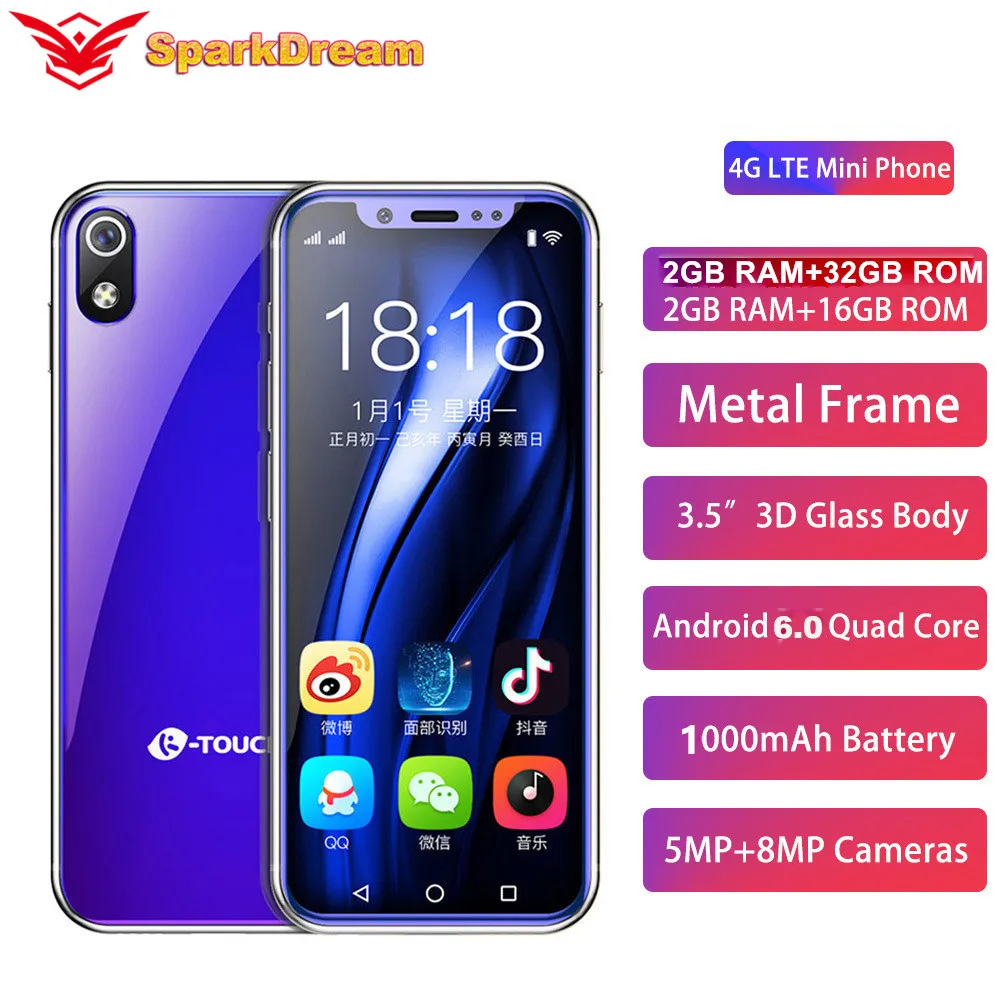 I9 I9S супер мини мобильный телефон 2 Гб 16 Гб 3," MT6739V четырехъядерный Android 6,0 8.0MP 4G LTE маленький Android смартфон