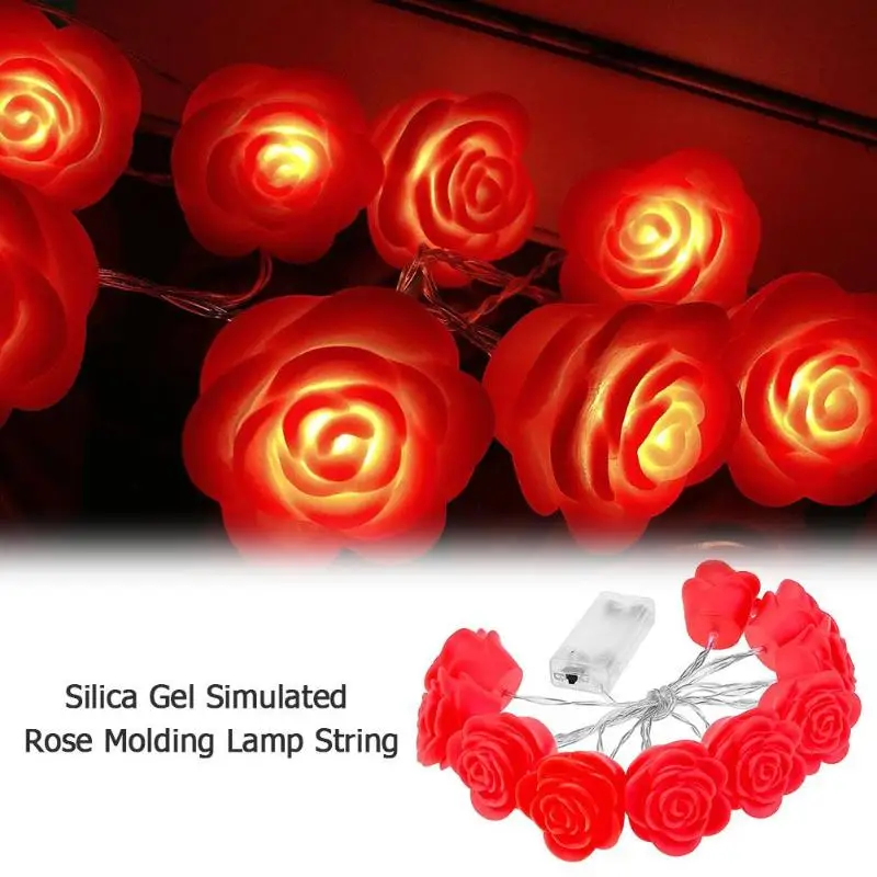 

10 LED Rose Alpaca Lights Energy Saving Environmental Protection Battery String Silicone Wedding Xmas Valentine Birthday Decor