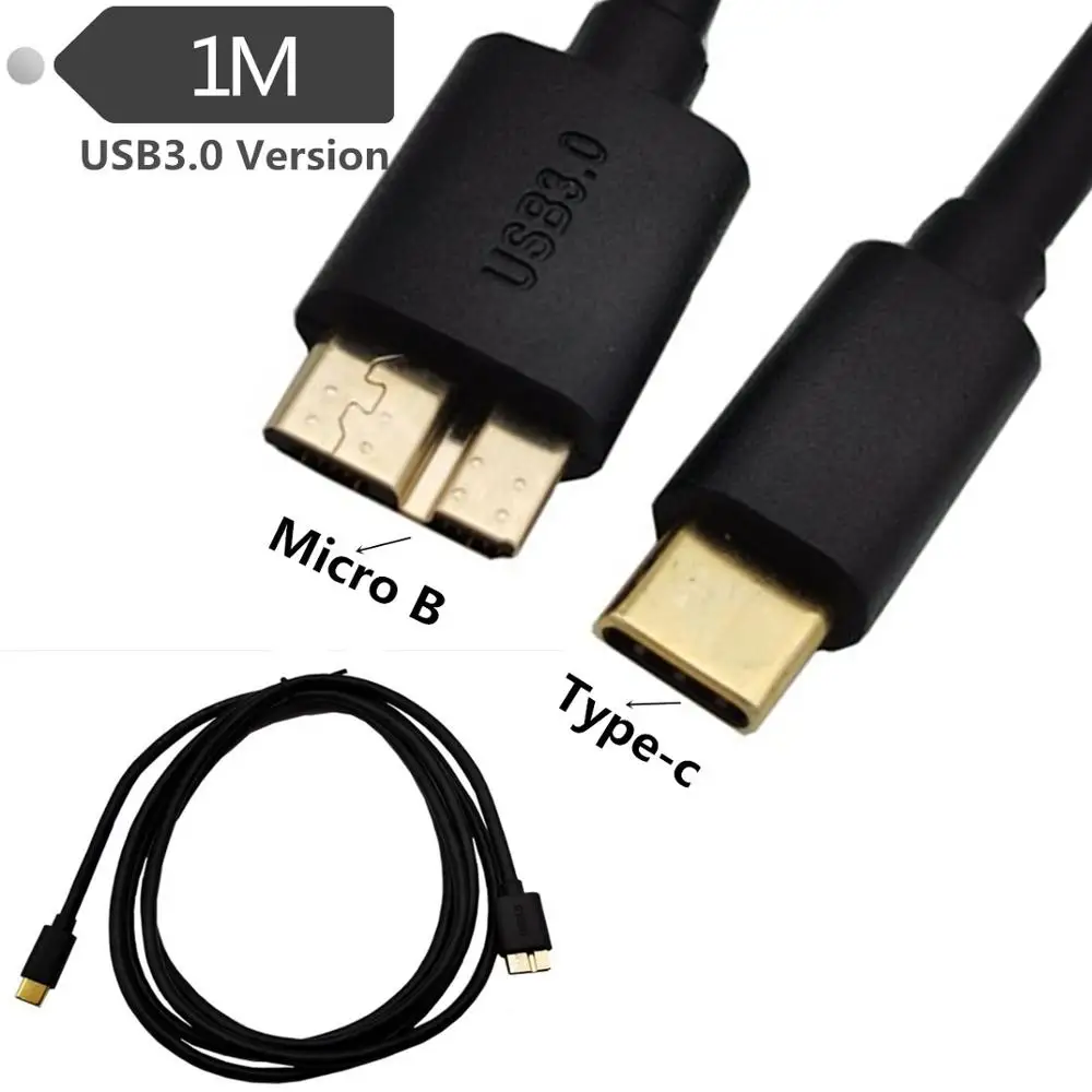 Позолоченный USB 3,1 type C(USB-C) к USB 3,0 Micro-B кабель, Micro USB 3,1 USB-C для Apple Macbook(Pro), Chromebook Pixel