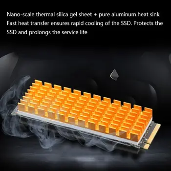 

Heatsink Heat Dissipation Aluminum Radiator M.2 Cooling Heat Sink Heat Thermal Pads for M.2 2280 PCI-E NVME SSD WXTA