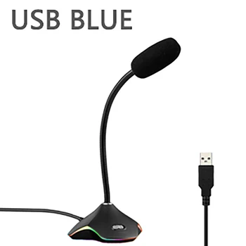 

Home USB Gaming Microphone for Computer Notebook Capacitor Wired Microphones Colorful Light for Gaming Meeting Conference