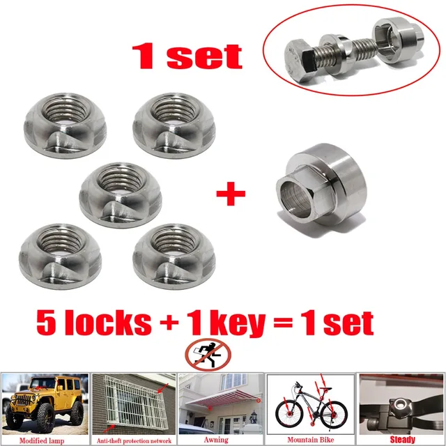 Bar Bolt 4-Pack Anti-Theft Screws (1/4-20 UNC) Stainless Steel
