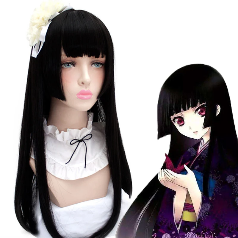 Аниме Мода Hime Cut парики женские волосы девушка Kawaii Лолита косплей парик