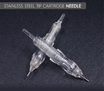 

10pcs Cartridge Needles 1RL0.16mm Sterile Permanent Makeup Eyebrow Lip Eyeliner Needles with Metal Tips Tube Disposable Supplies