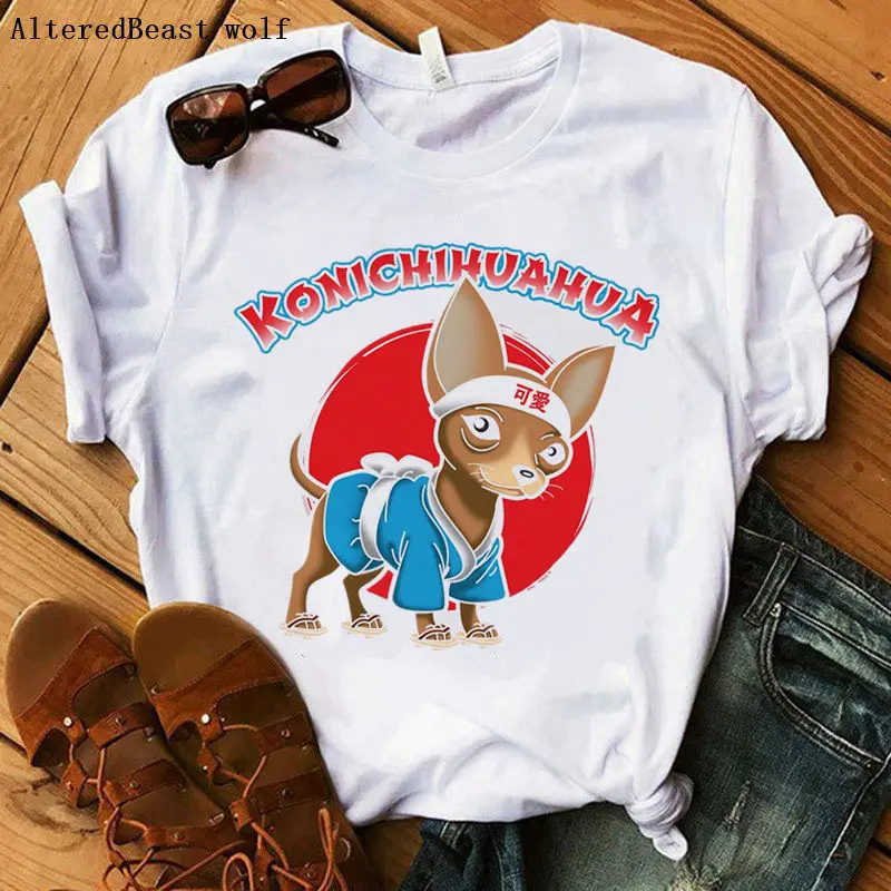 Я люблю Чихуахуа милая собака Женская модная футболка с принтом Летняя женская футболка с коротким рукавом vogue уличная О-образным вырезом Чихуахуа топы тройник
