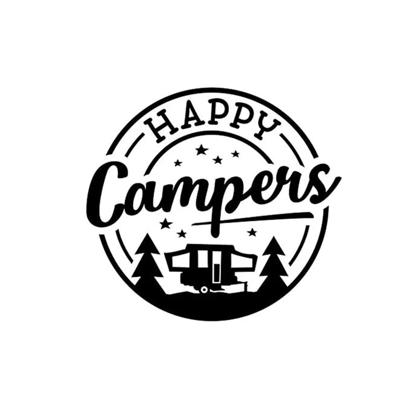 13Cm * 13Cm Happy Campers Stars Car Sticker Protezione Solare Personalizzata Kk Vinyl Decal Truck Moto Accessori Auto Decorazione