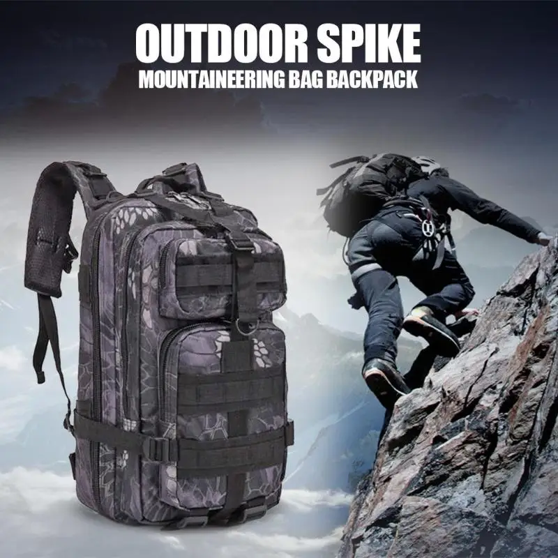 Горячая Распродажа, уличные сумки, Классический Тонкий 30л, EDC Molle, Сумка с рисунком питона, мужской рюкзак для походов на открытом воздухе, кемпинга, черный