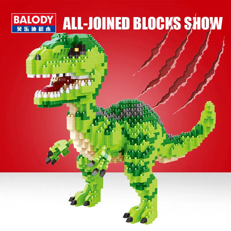 

Balody 16088/89 Velociraptor Dinosaur Small Particles Educational Assembled Men's Gai Inserted Building Blocks Toy Model