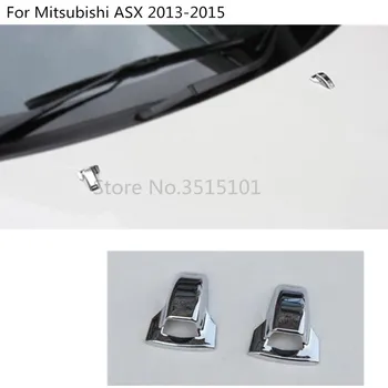 

For Mitsubishi ASX 2013 2014 2015 Car Styling Cover ABS Head Front Machine Water Wash Paste Outlet Stick Lamp Frame Trim 2pcs