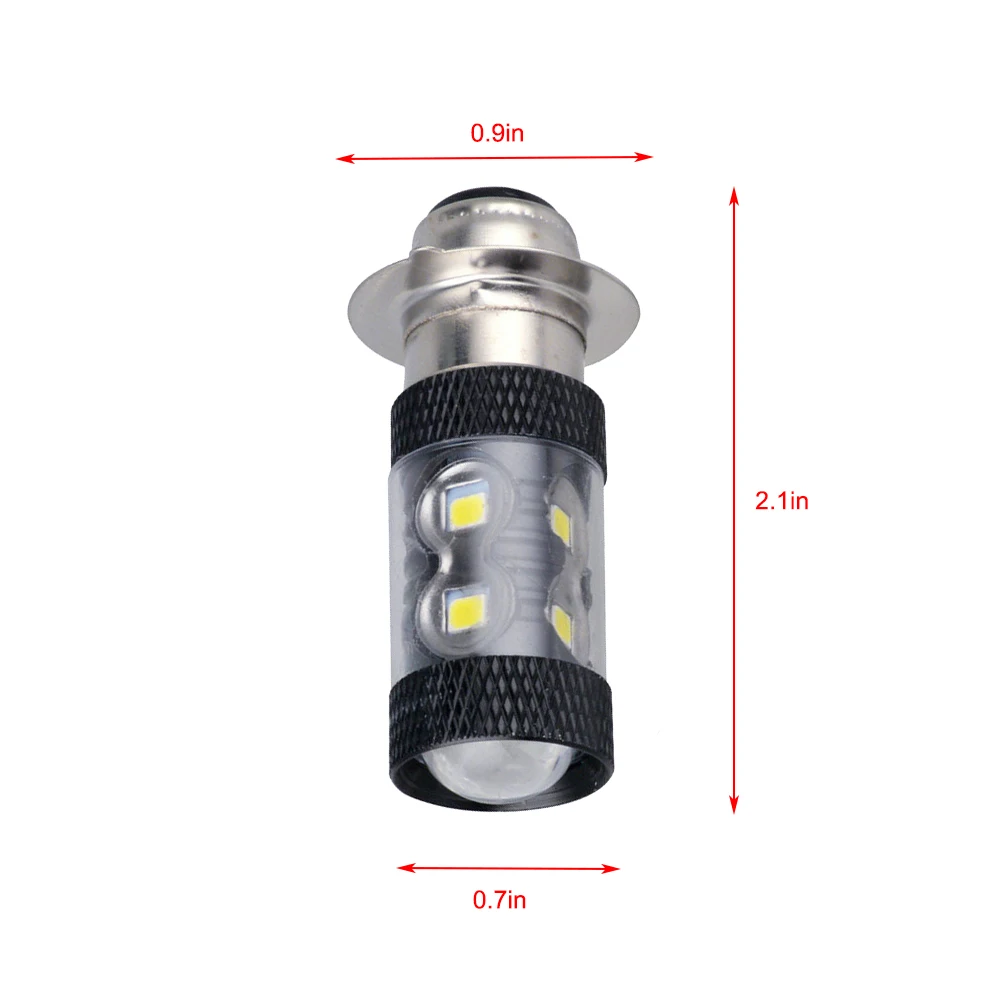 2pcs P15D H6 LED Motorcycle Bike Moped Scooter ATV Headlight Bulb White 6000K Motorbike DRl Daytime Light For Yamaha