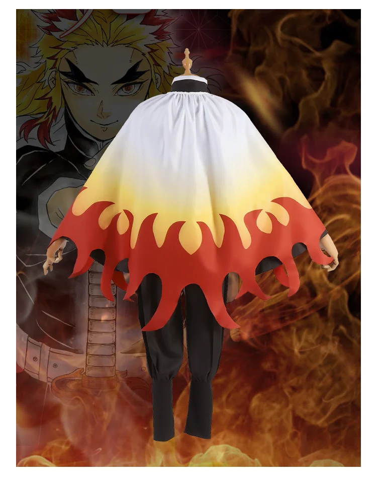 Аниме «Demon Slayer Kimetsu no Yaiba Rengoku Kyoujurou», карнавальный костюм, костюмы на Хэллоуин для женщин и мужчин