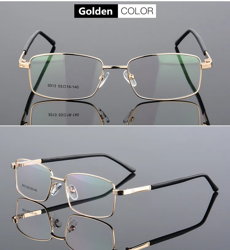 Оправа для очков Мужская Корейская Nerd компьютер рецептурная оптика для мужские очки с прозрачными линзами, очки с оправой - Цвет оправы: Золотой