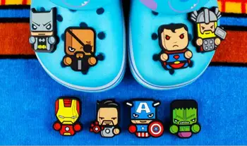 

Mixed 10 pcs Cartoon superheros PVC DIY buckle Shoes accessories Making