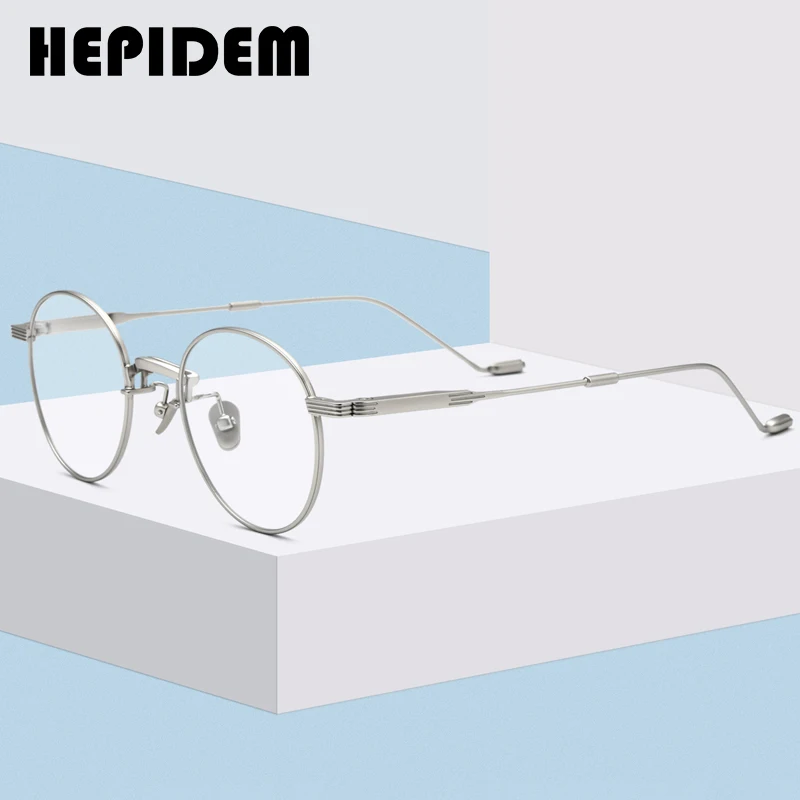 

HEPIDEM Alloy Eyeglasses Frame Women 2020 New Korean Brand Design Men Eyewear Round Metal Spectacles Clear Glasses 5021