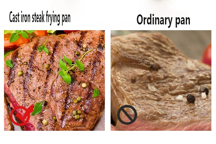 Чугунная сковорода для стейка полосатая сковорода для стейка жареная Sirloin специальный горшок плоская сковорода Ollas De Cocina кухонная посуда литая