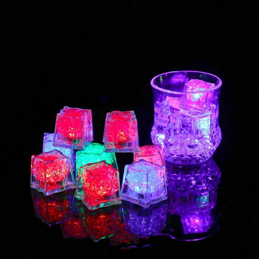 3Pcs Licht Ijsblokjes Lichtgevende Night Lamp Party Bar Cup Decoratie Led Licht Tangetjes| - AliExpress