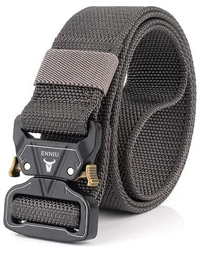 Military tactics 3.8 quick release buckle outdoor safety outer belt quick-drying pure nylon pants belt training Zinc alloy belt - Color: Photo Color