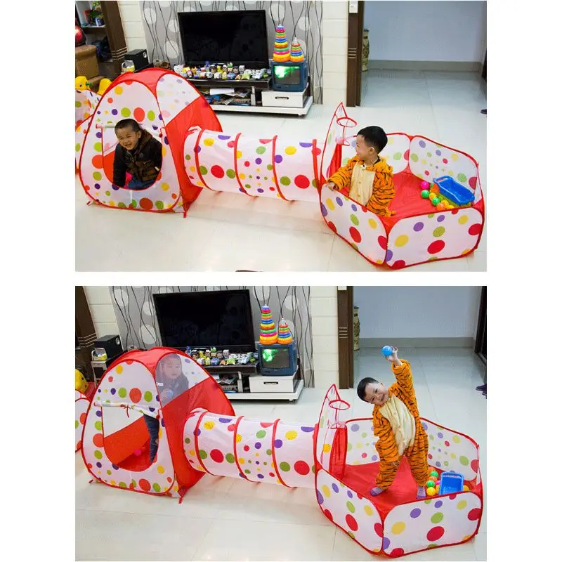 3Pcs/Set Play Tent Baby Toys Ball Pool for Children Pool Pit Kids Folding Crawling Tunnel Ocean Playhouse