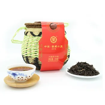 

CHINATEA 6166 Liu Pao Hei Cha Liu Bao Aged Black Guangxi Wuzhou Dark Tea In Basket 250g