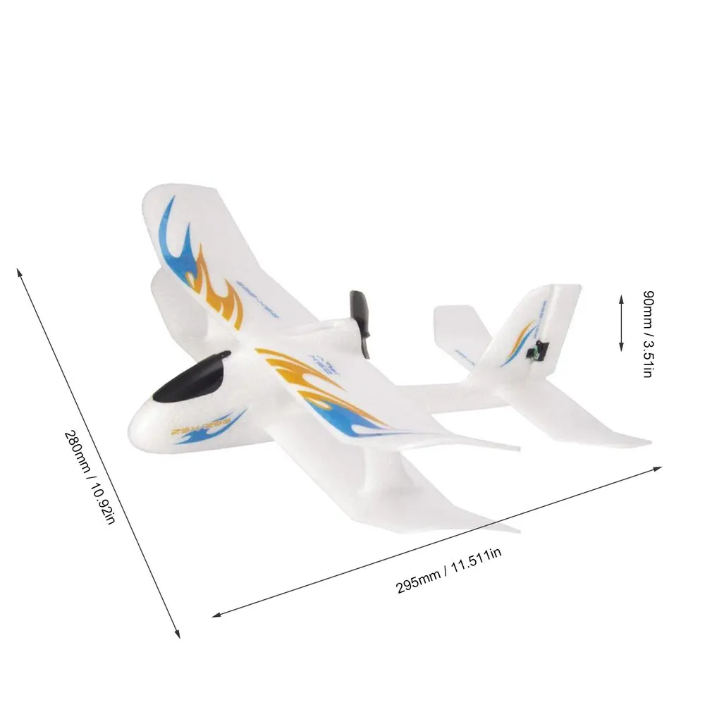 2.4GHz 280mm Wingspan EPP Full-scale Electromagnetic Servo Indoor Biplane Glider RC Airplane RTF ZSX-280