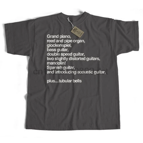 Ispirato A Mike Oldfield T Shirt Tubolari Bells Instruments Old Skool Hooligans Fashion Style Men Tee Cheap Wholesale Tees
