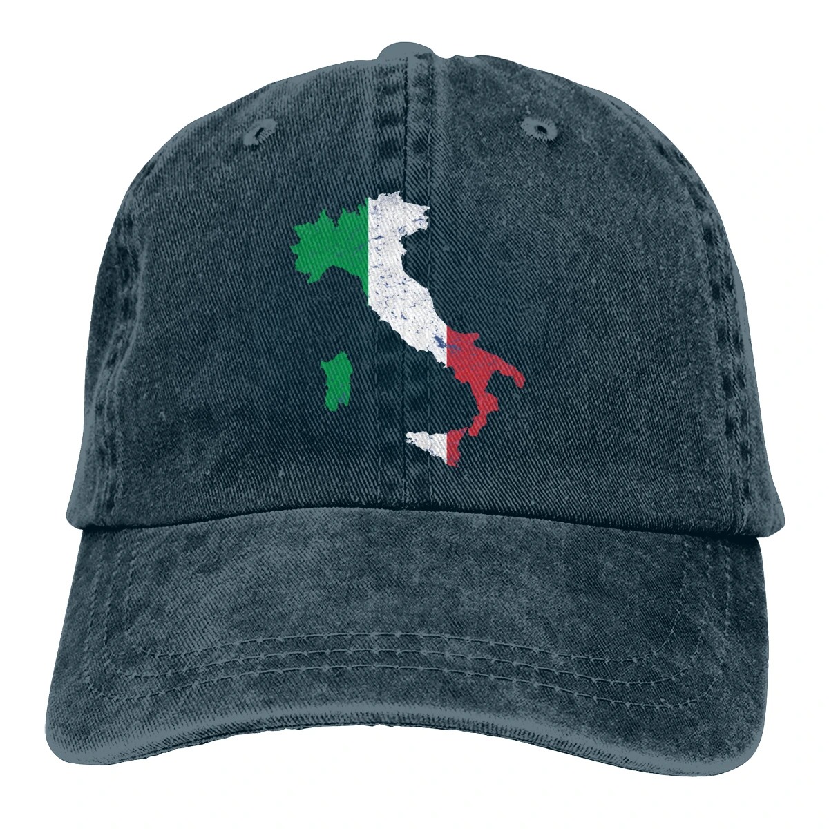 Итальянская карта флаг Casquette черный унисекс Мужские Женские деним Strapback бейсболка Регулируемая Гольф папа шляпа