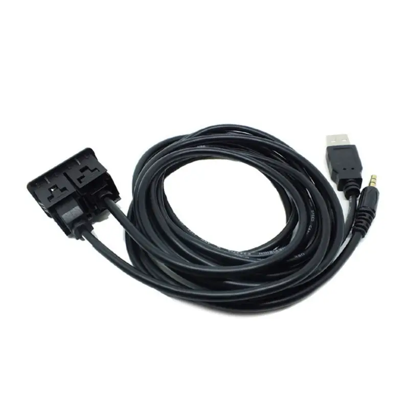 1,5 м черный Автомобильный Dash заподлицо USB порт Панель 3,5 мм AUX USB удлинитель адаптер