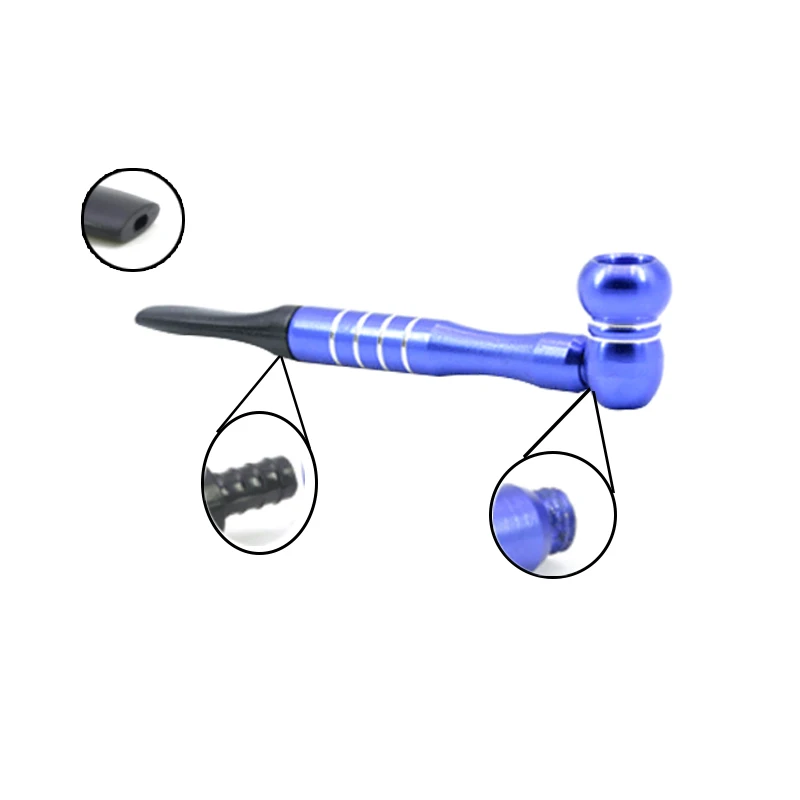 1PC New 100*23mm Mini Detachable Portable Small Metal Pipe Herb Smoking Pipe With Flat Head Nozzle Smoking Accessories