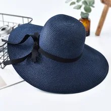 Соломенная шляпа летняя женская широкополая шляпа пляжная шляпа от солнца Складная Солнцезащитная УФ-защита для путешествий на открытом воздухе