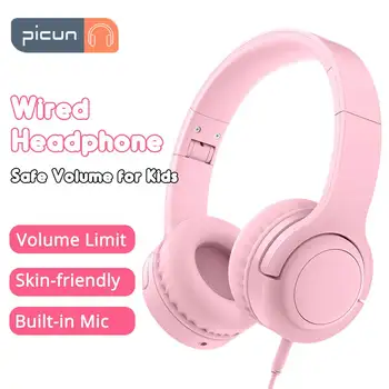 

Foldable Kids Headphones Stereo Over-Ear Children Safe Volume Noise Cancelling 93dB 3.5mm Headsets for Phone