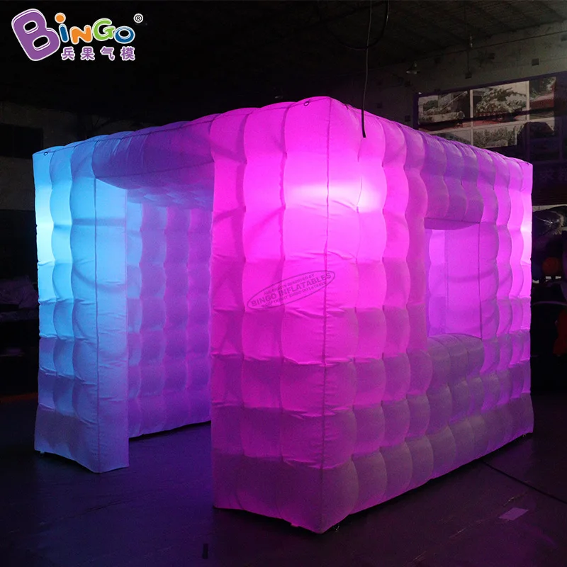 Free Shipping 3.4x3x2.5 Meters Inflatable Cube Event Tent With LED Lights For Sale - BG-T0321 3