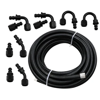 

6M Transmission Oil Cooler Kit + 6AN Reusable Swivel Fuel Hose Fitting Adapter