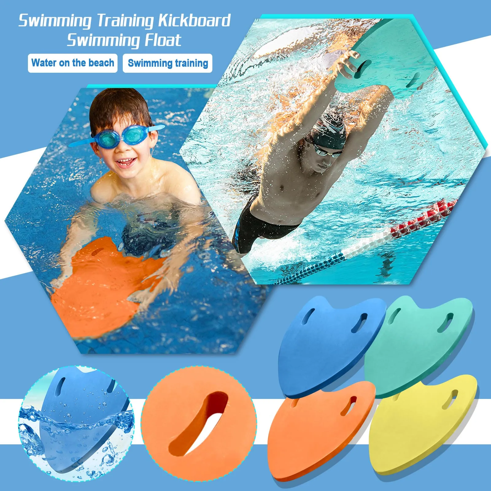 Swimming Learner Kickboard Floating Plate EVA Swimmer Body Boards New UK 