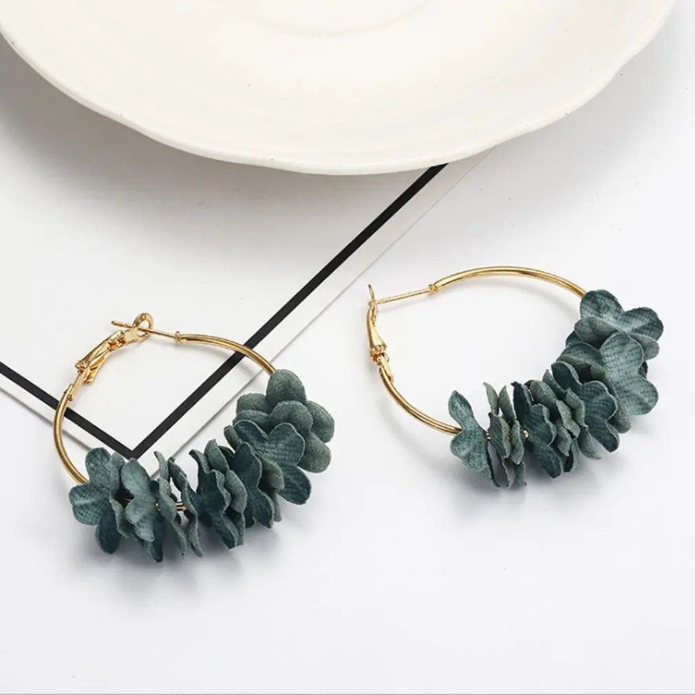 

Sleek Minimalist Fabric Flower Earrings