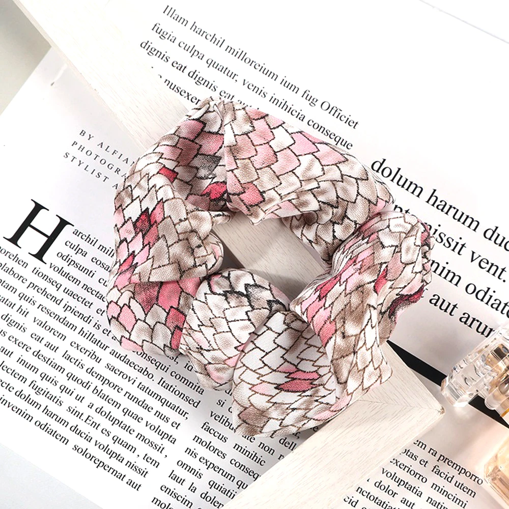 Pink Модные новые женские эластичные резинки для волос со змеиным узором, Женская эластичная резинка для хвоста головная повязка с принтом, однотонные головные уборы, аксессуары для волос - Цвет: Pink