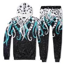 Мужской зимний спортивный костюм, комплект из двух предметов, мужской осенний зимний 3D принт, животные мотивы, толстовка, топ, брюки, наборы, костюм, треки# g4