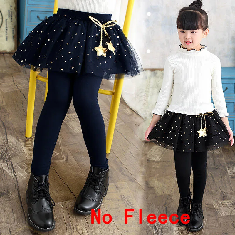 no fleece navy 06 Детские зимние теплые детские юбки длинные плотные леггинсы для маленьких девочек со звездами, милые однотонные леггинсы для маленьких девочек - Цвет: no fleece navy 06