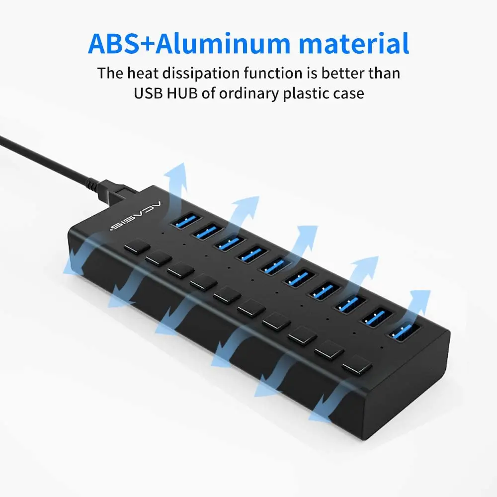 USB 3 0 концентратор 10 портов 12 В 4A адаптер питания usb хаб зарядное устройство с