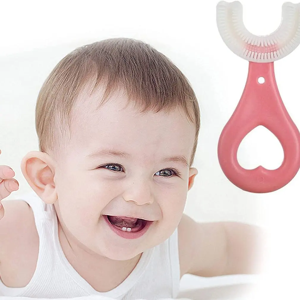 Spazzolino da denti per bambini a forma di U massaggiagengive per neonati a  360 gradi spazzolino da denti per bambini spazzola in Silicone per bambini  pulizia per l'igiene orale - AliExpress