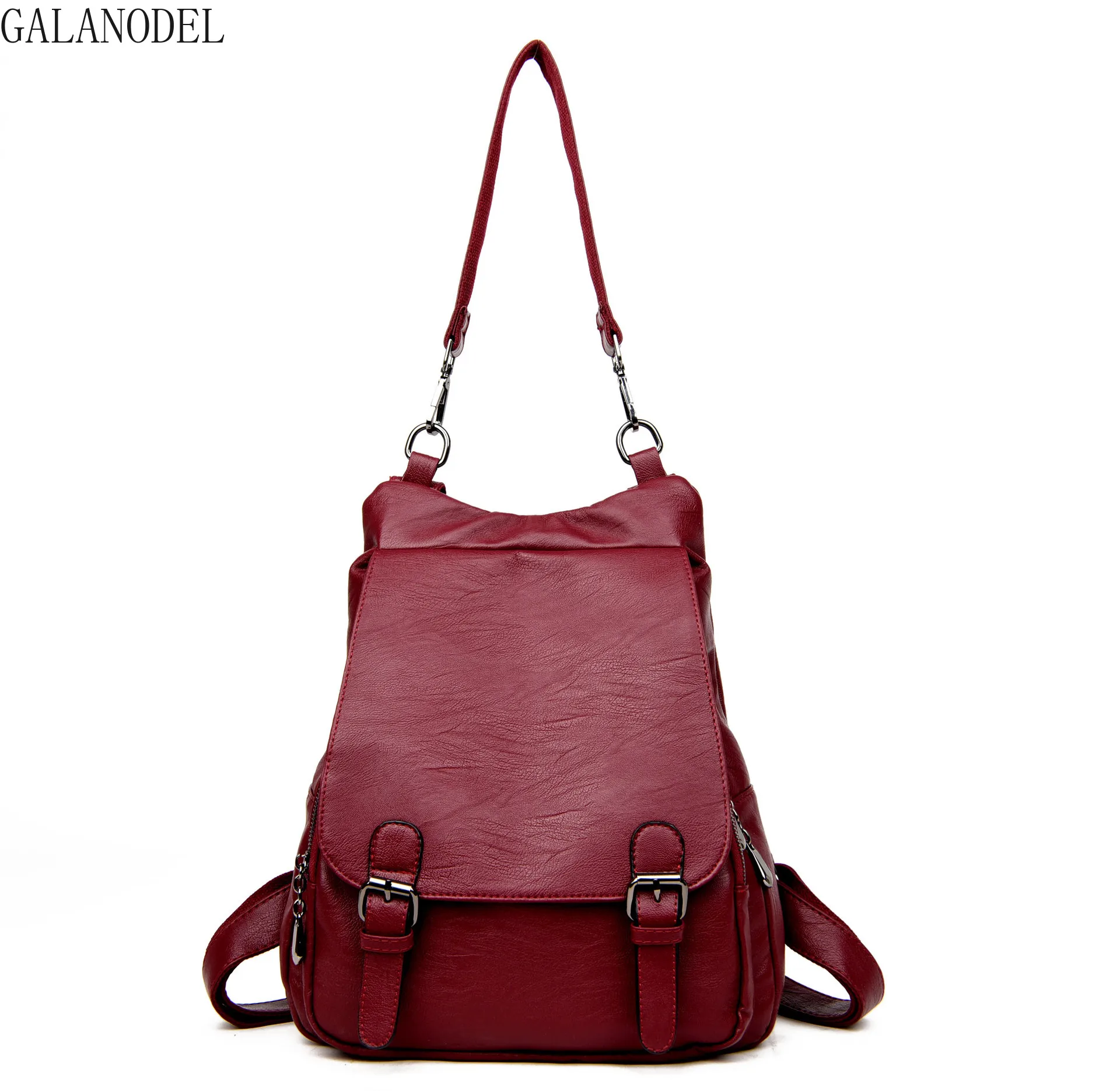 Новое поступление рюкзак из натуральной кожи женская сумка через плечо школьный рюкзак дорожная сумка рюкзак сумка для ноутбука для женщин - Цвет: Wine red